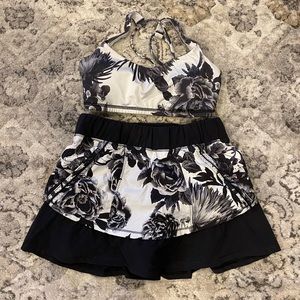 Lululemon skirt and bra floral set